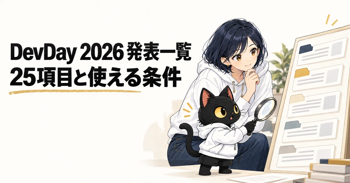 DevDay 2026 発表一覧。25項目と使える条件