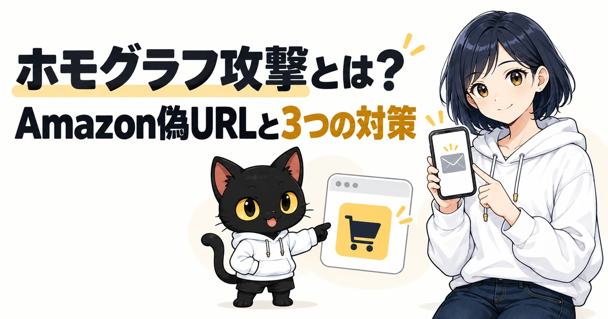 アキソンとハルカがアイキャッチを案内するイラスト