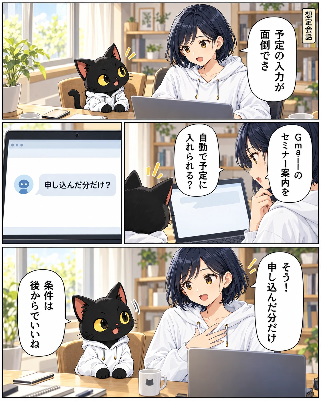 アキソンとハルカの漫画「AIはもっと雑に使え!」2ページ目